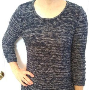 Style&co. Blue & white sweater with lace trim size M